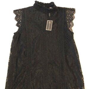 Cable & Gauge Black Lace Top